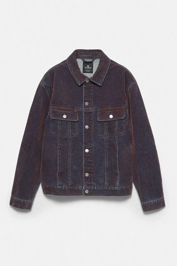 Veste en denim style camionneur floquée Veste en denim style camionneur floquée