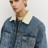 Veste en jean avec col en fausse peau de mouton Veste en jean avec col en fausse peau de mouton
