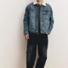 Veste en jean avec col en fausse peau de mouton Veste en jean avec col en fausse peau de mouton