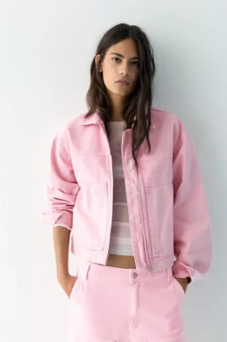 Veste utilitaire rose